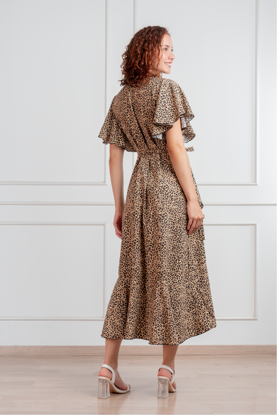 Vestido Valentina manga corta chalis