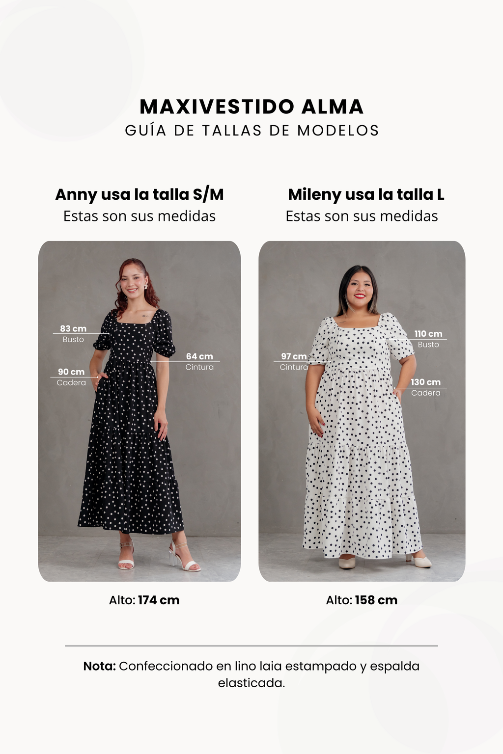 Maxivestido Alma Polka Dots Marron