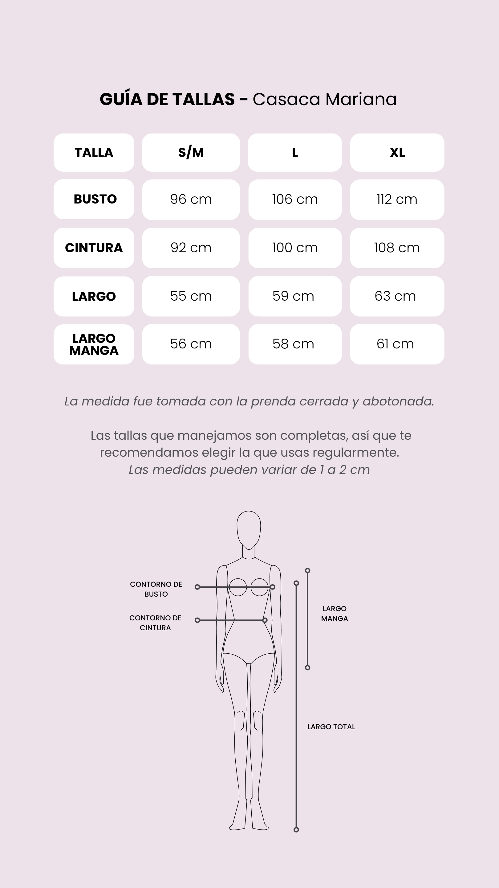 Tabla de medidas