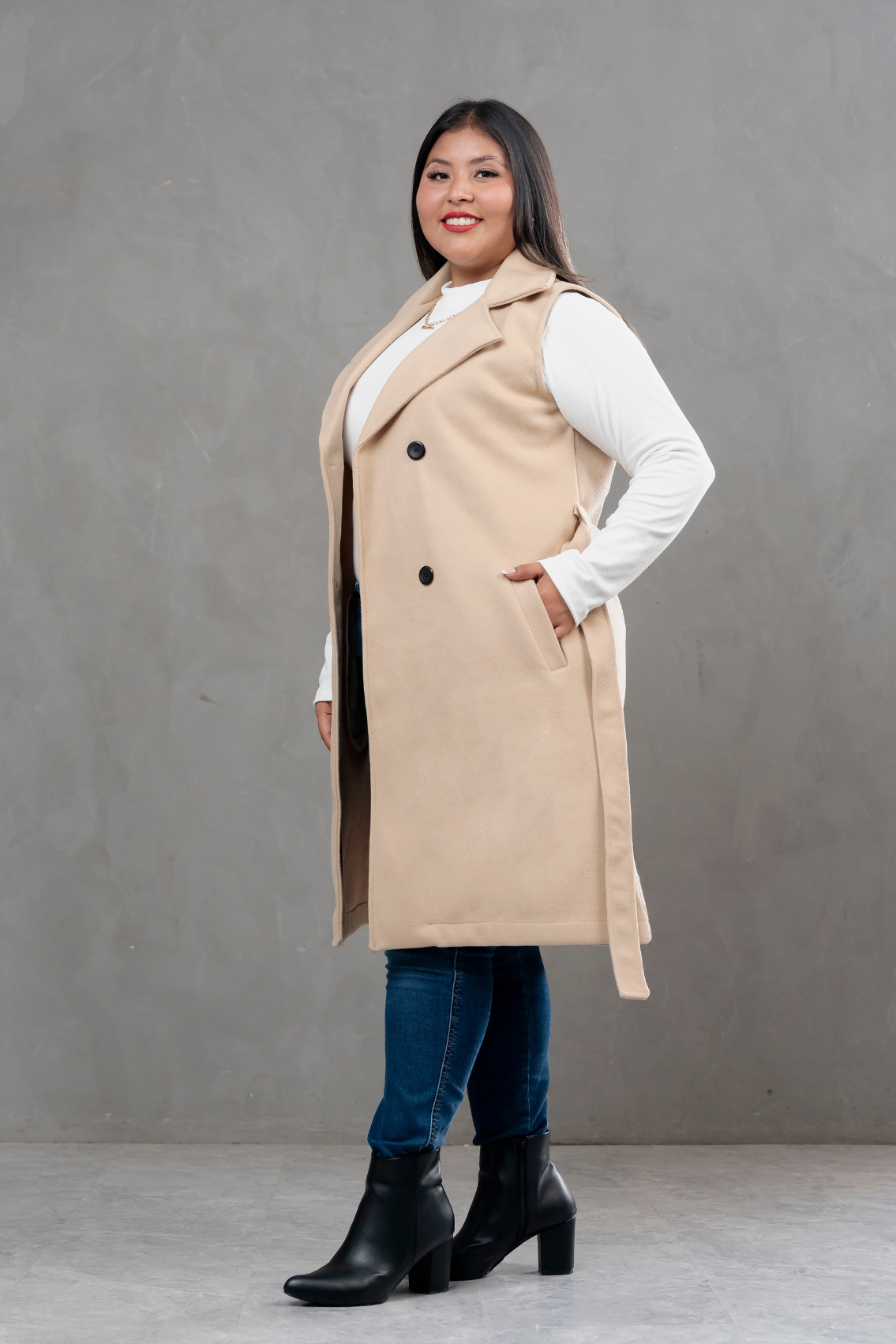 Chaleco de paño Victoria beige