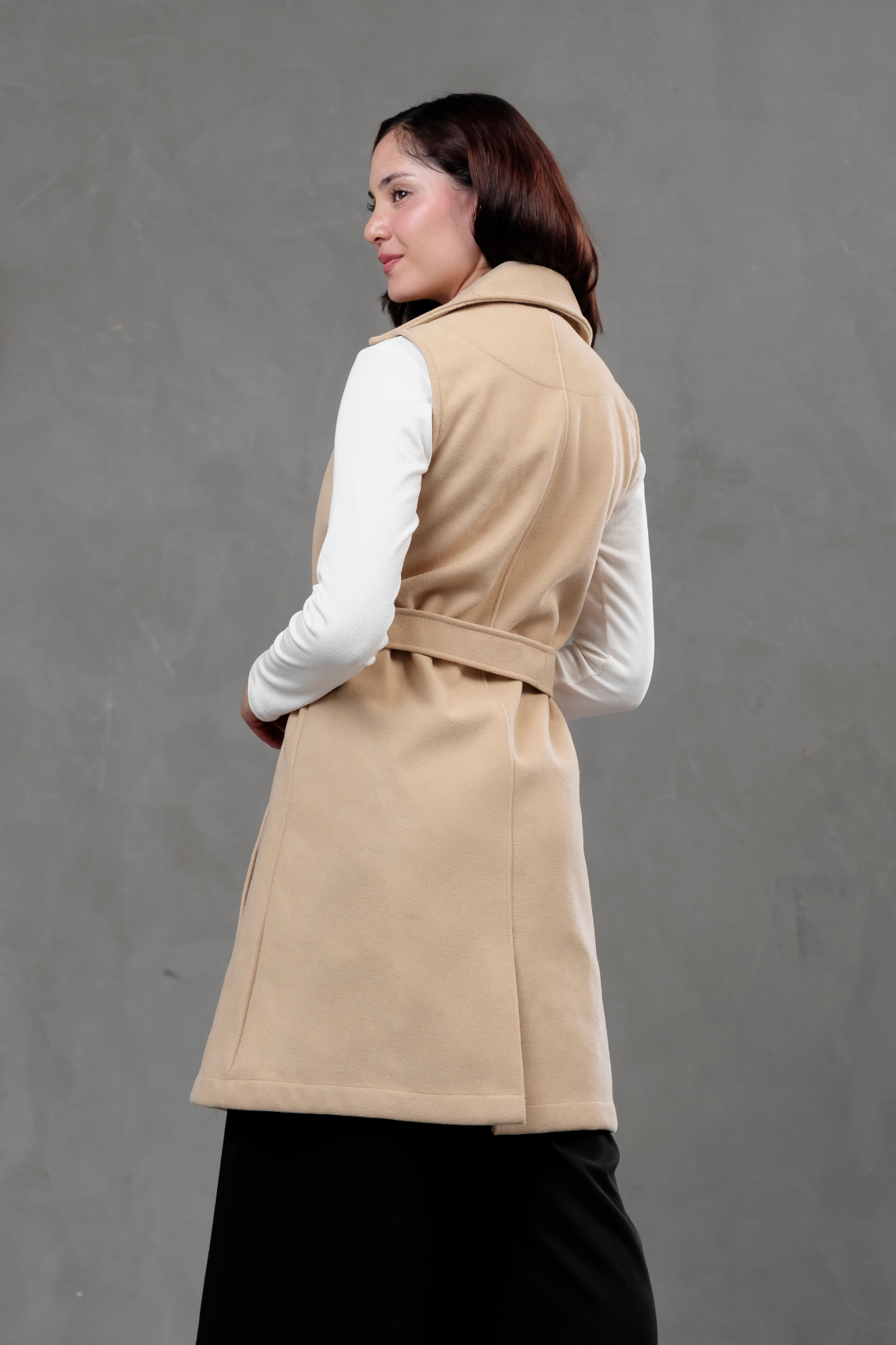 Chaleco de paño Victoria beige