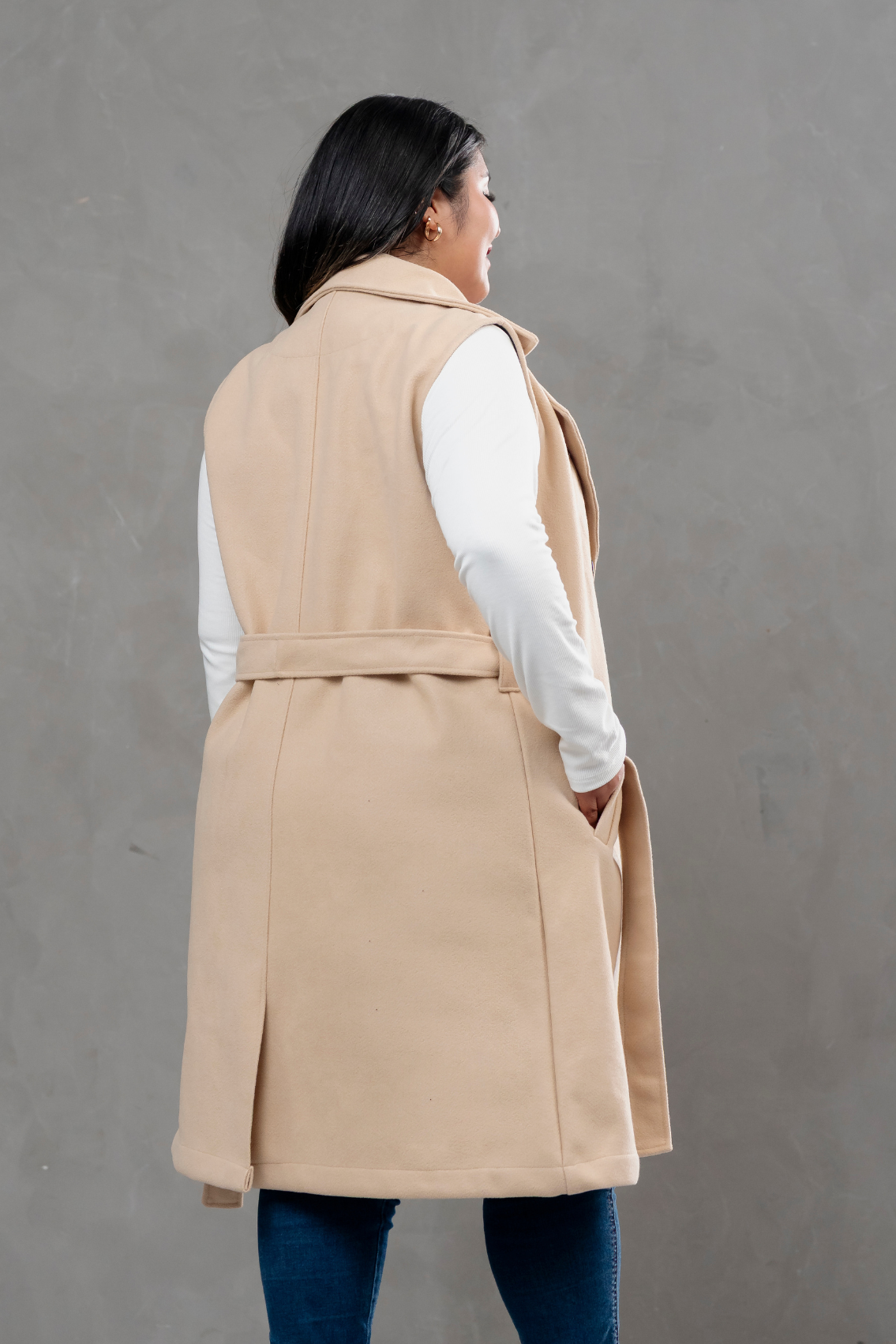 Chaleco de paño Victoria beige