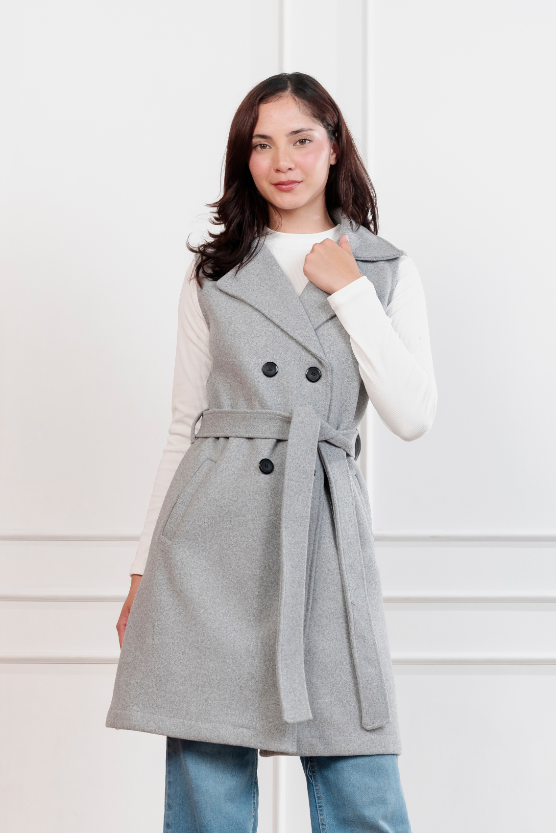 Chaleco de paño Victoria gris