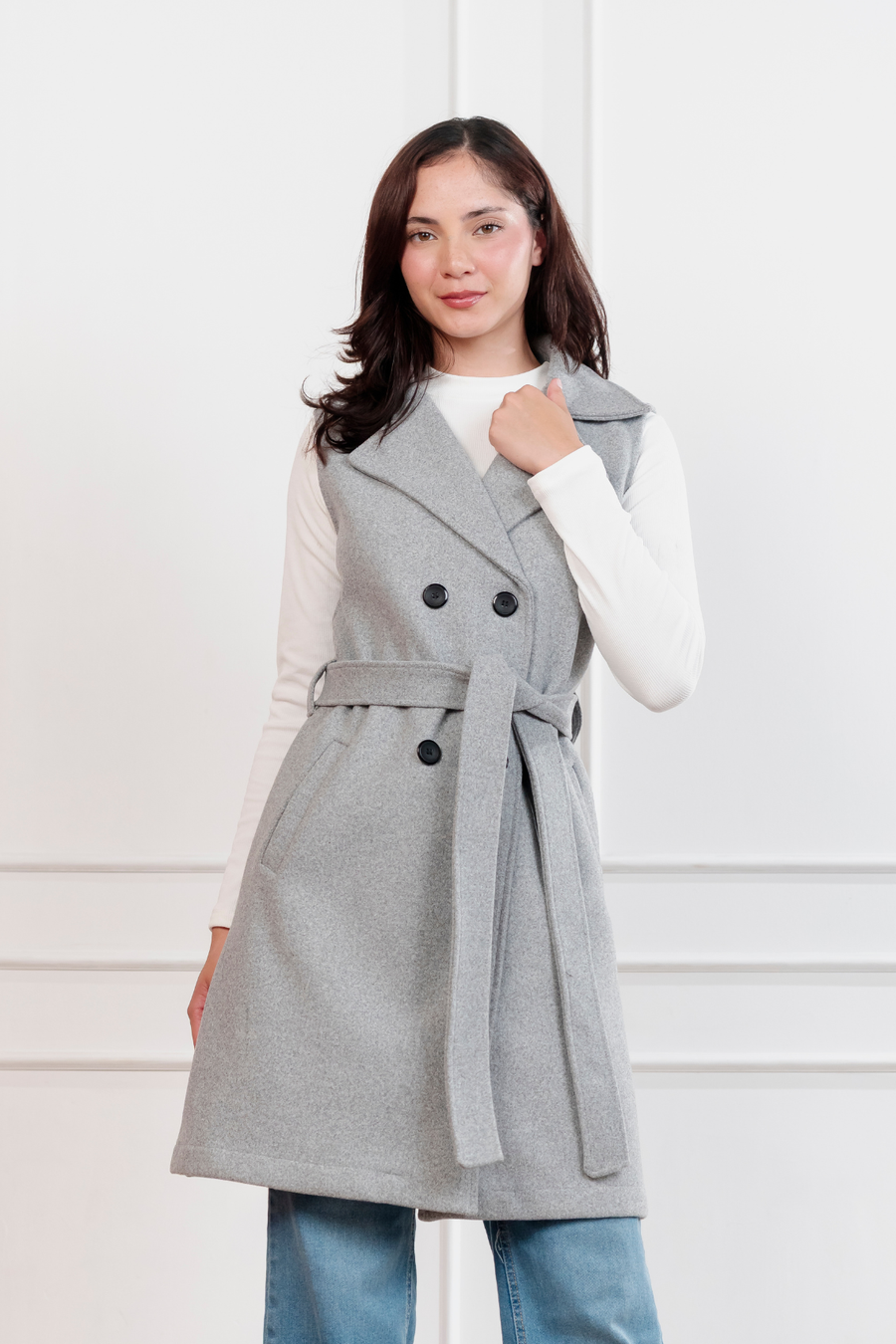 Chaleco de paño Victoria gris