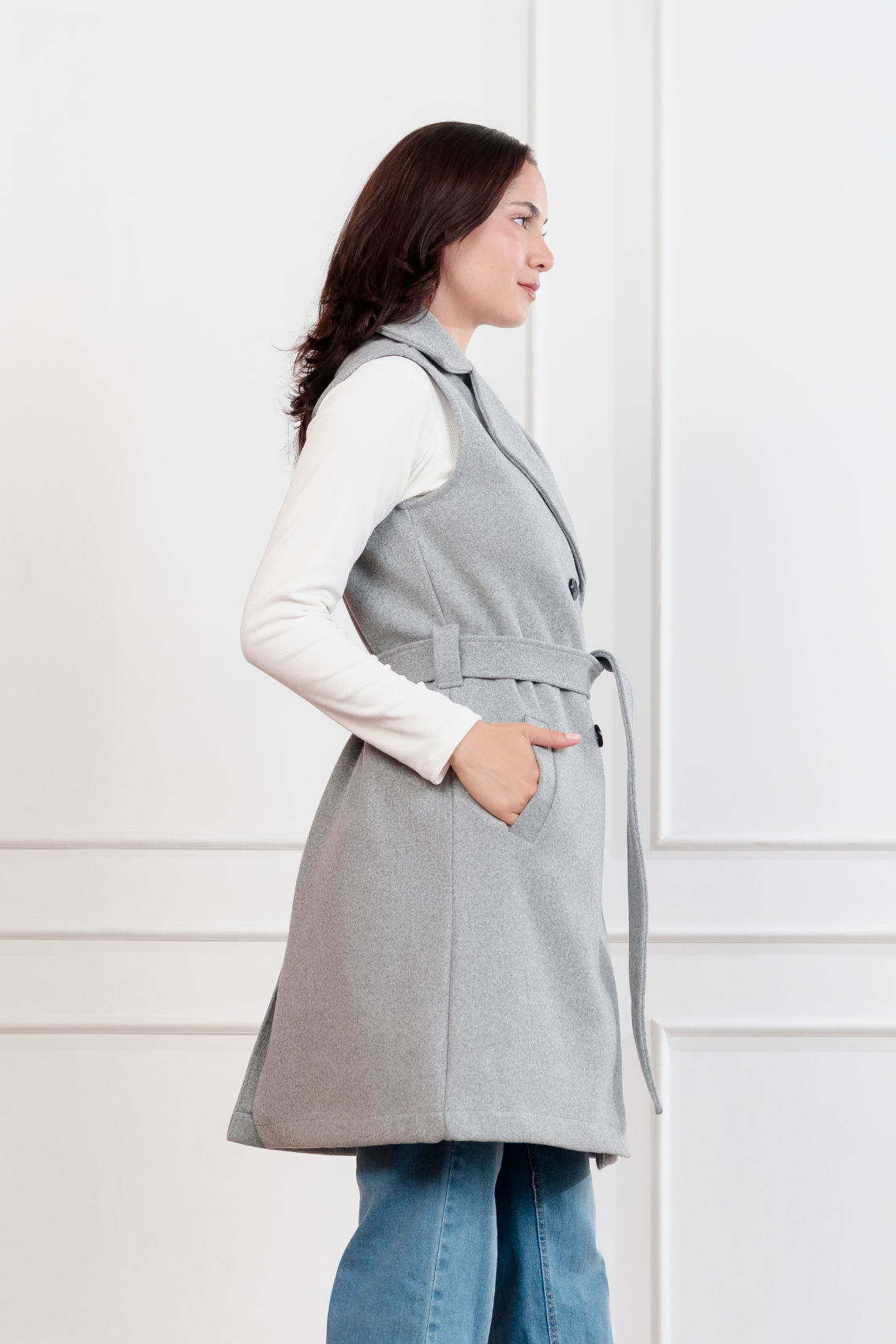 Chaleco de paño Victoria gris