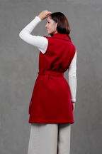 Chaleco de paño Victoria Rojo Vino