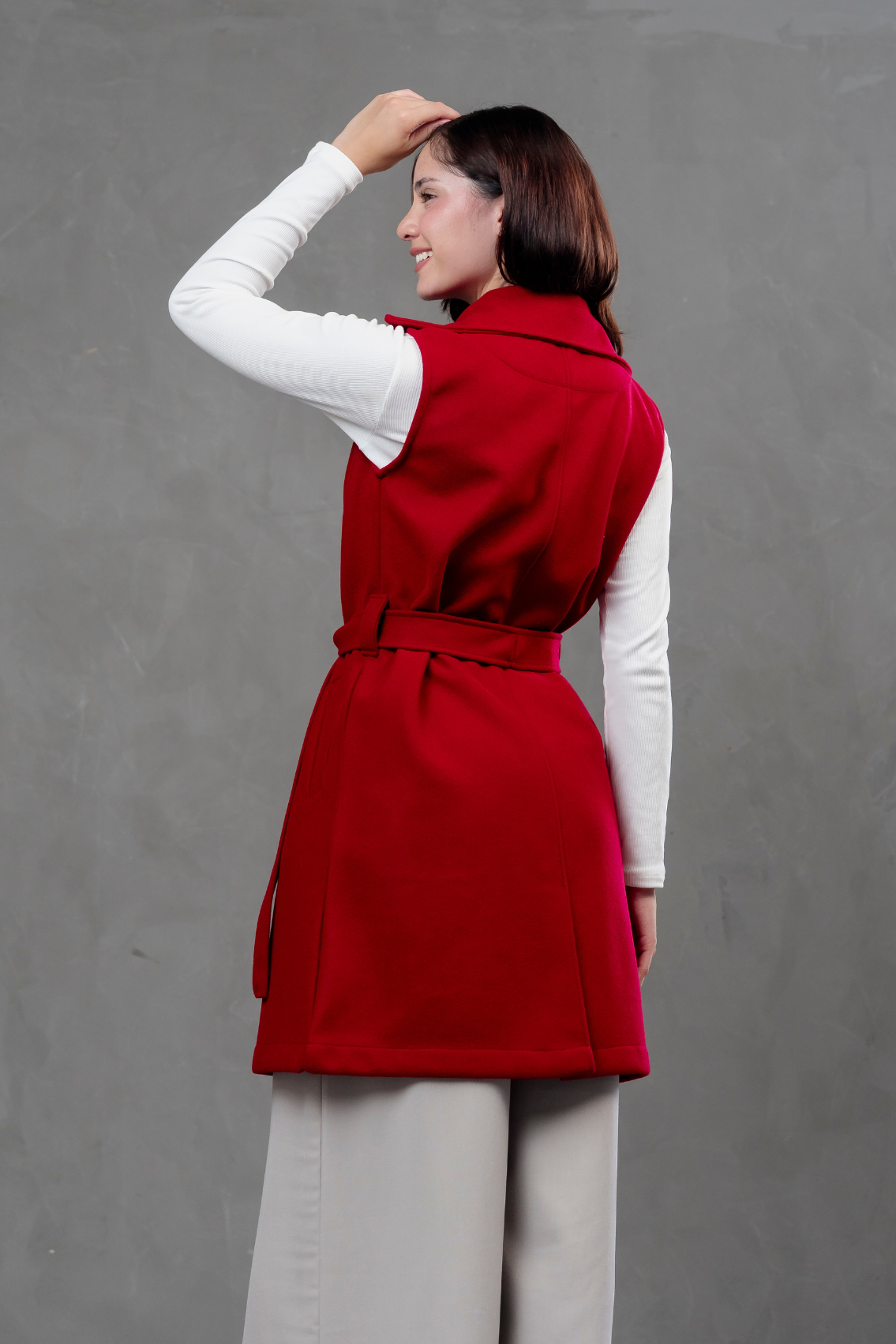 Chaleco de paño Victoria Rojo Vino