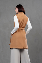 Chaleco de paño Victoria camel
