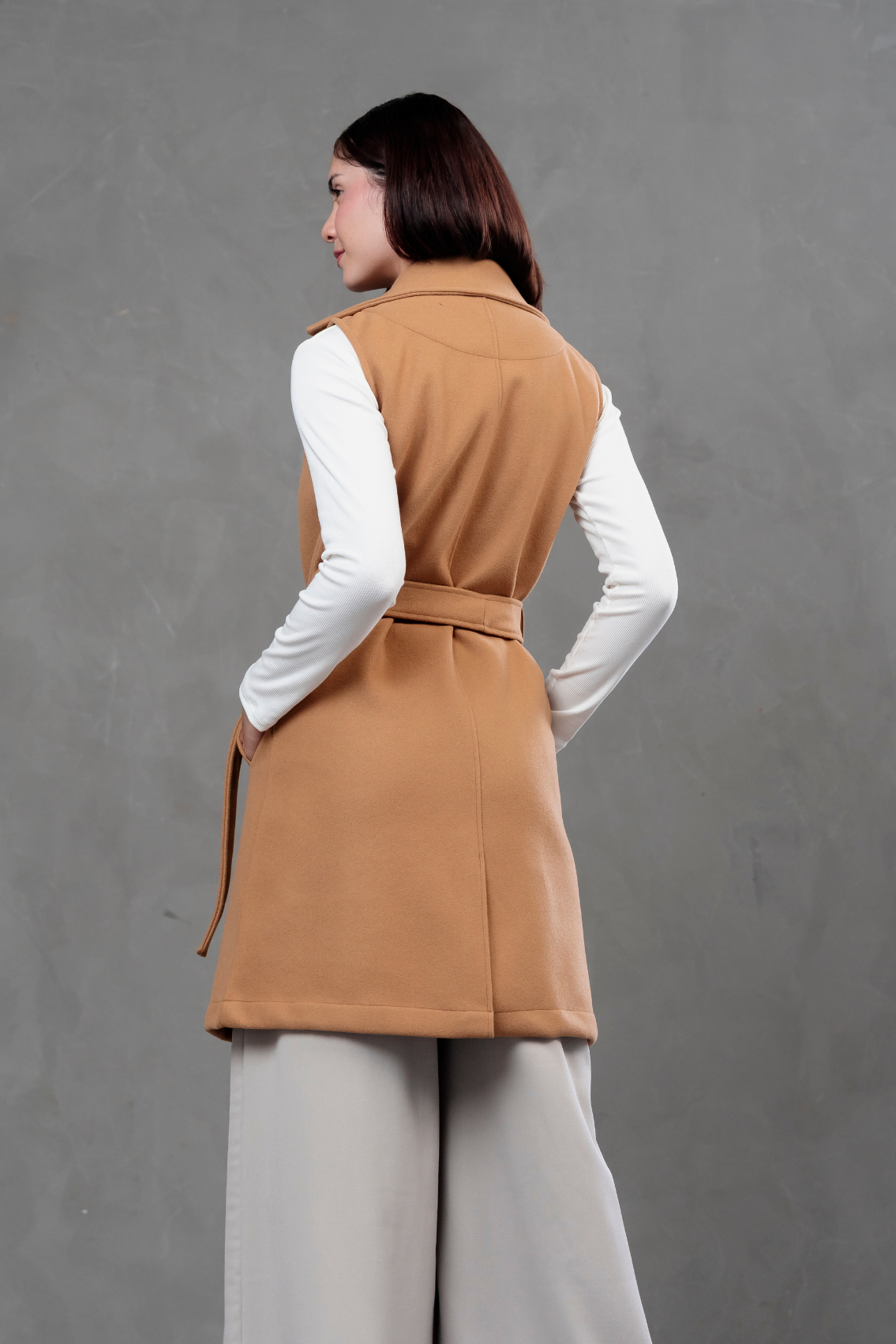 Chaleco de paño Victoria camel