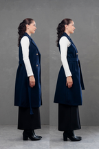 Maxi chaleco de paño Celine Azul