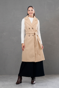 Maxi chaleco de paño Celine Beige