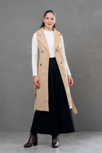 Maxi chaleco de paño Celine Beige