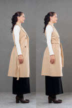Maxi chaleco de paño Celine Beige