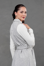 Maxi chaleco de paño Celine Gris