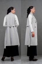 Maxi chaleco de paño Celine Gris