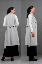 Maxi chaleco de paño Celine Gris