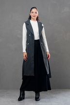 Maxi chaleco de paño Celine Gris
