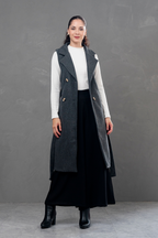 Maxi chaleco de paño Celine Gris
