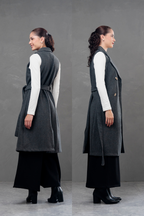 Maxi chaleco de paño Celine Gris