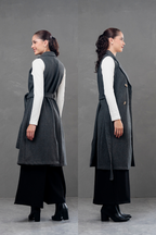 Maxi chaleco de paño Celine Gris