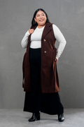 Maxi chaleco de paño Celine Marron