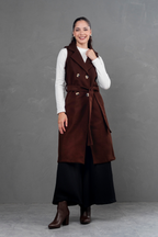 Maxi chaleco de paño Celine Marron