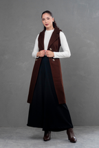 Maxi chaleco de paño Celine Marron