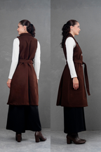 Maxi chaleco de paño Celine Marron