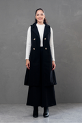 Maxi chaleco de paño Celine negro