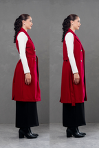 Maxi chaleco de paño Celine rojo vino
