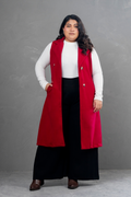 Maxi chaleco de paño Celine rojo vino