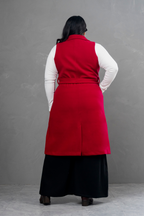 Maxi chaleco de paño Celine rojo vino
