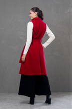 Maxi chaleco de paño Celine rojo vino