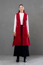Maxi chaleco de paño Celine rojo vino