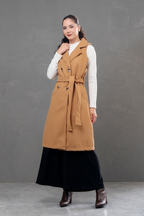Maxi chaleco de paño Celine Beige
