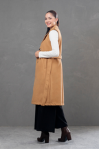 Maxi chaleco de paño Celine Beige