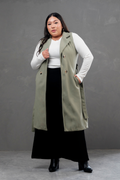 Maxi chaleco de paño Celine verde