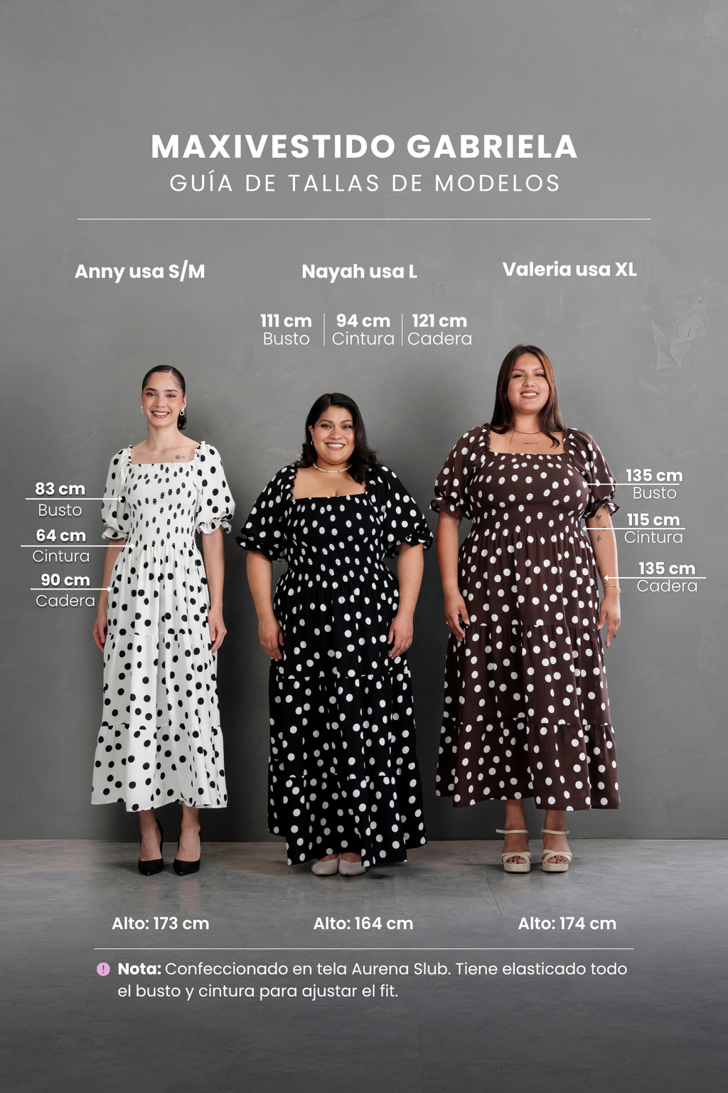 Maxivestido Gabriela Polka Dots Negro
