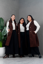 Maxi chaleco de paño Celine Marron