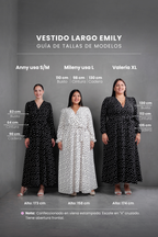 Vestido Largo Emily Polka blanco