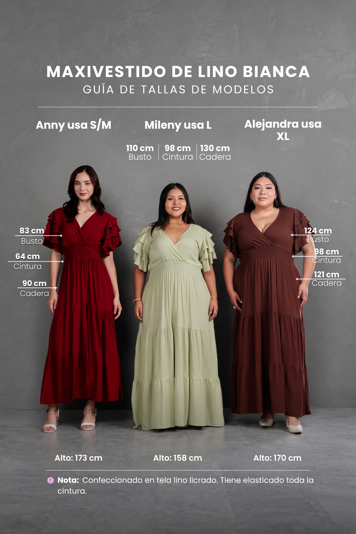 Maxivestido de lino Bianca