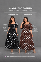 Maxivestido Gabriela Polka Dots Negro