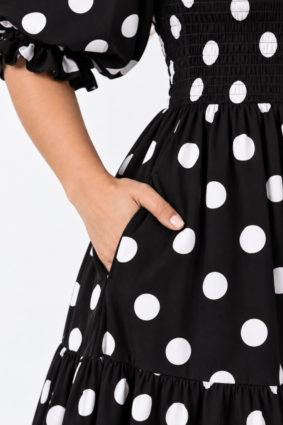 Maxivestido Gabriela Polka Dots Negro