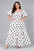 Maxivestido Gabriela Polka Dots Blanco