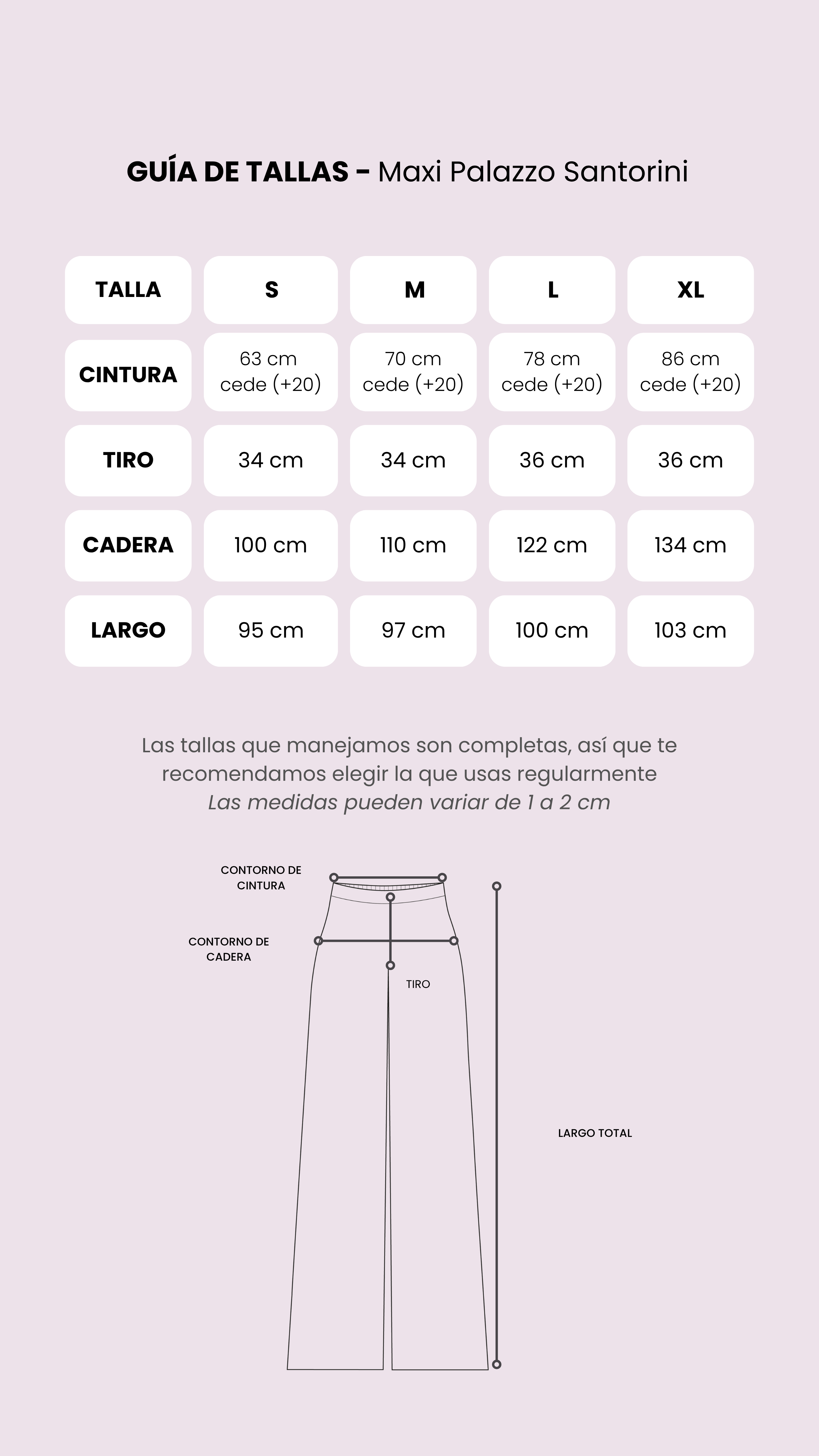 Tabla de medidas