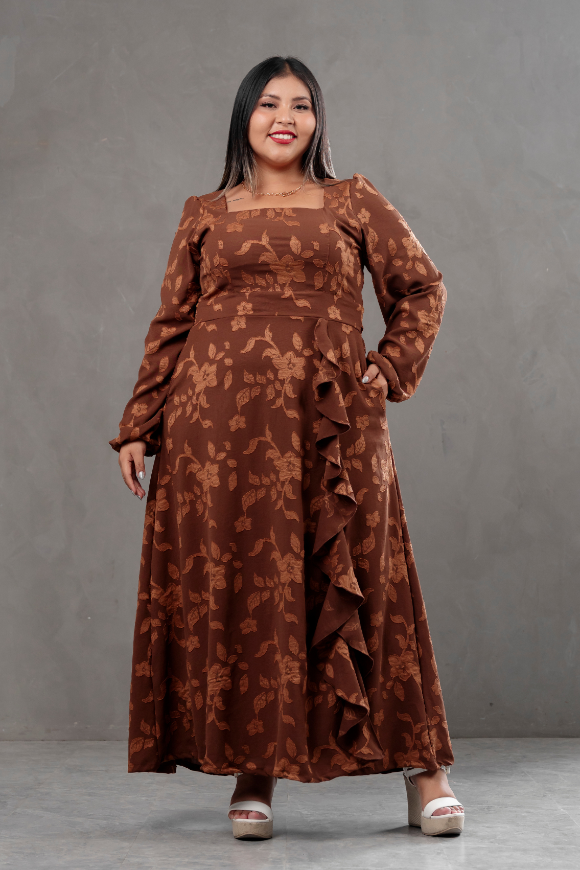 Maxivestido manga larga Agatha
