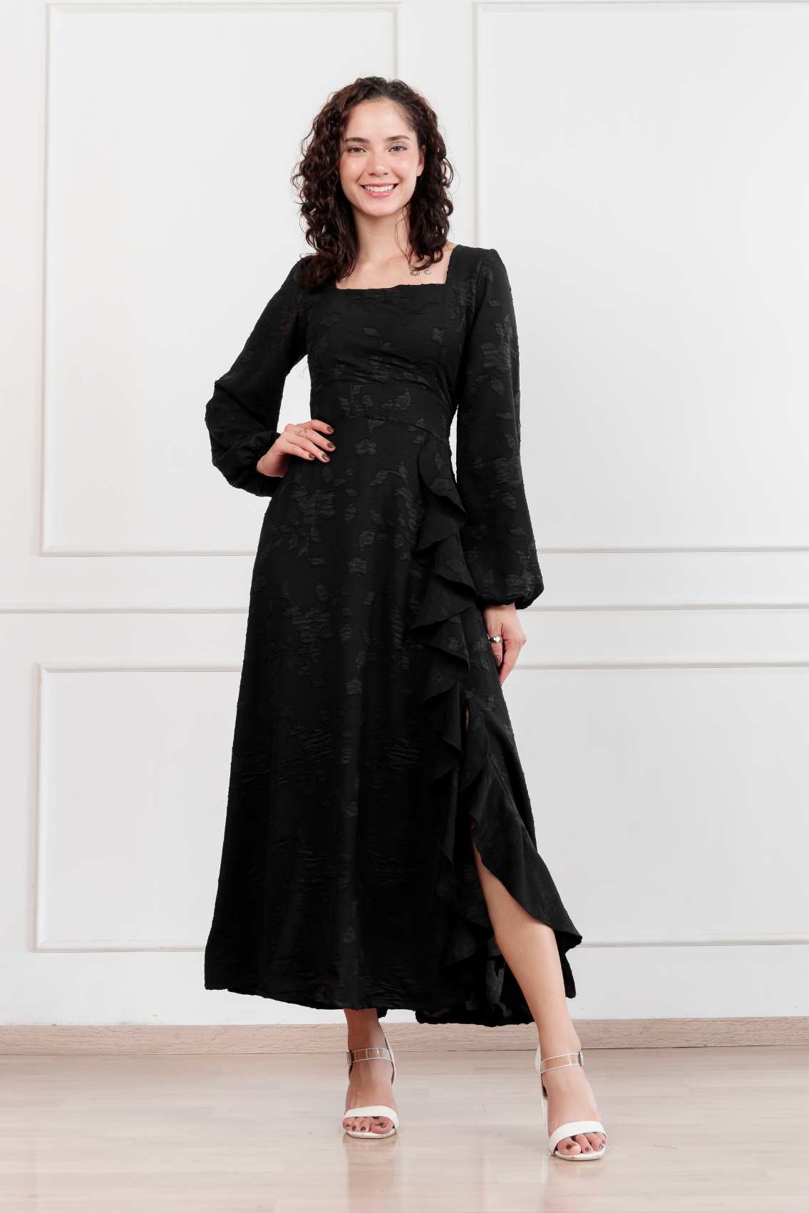 Maxivestido manga larga Agatha