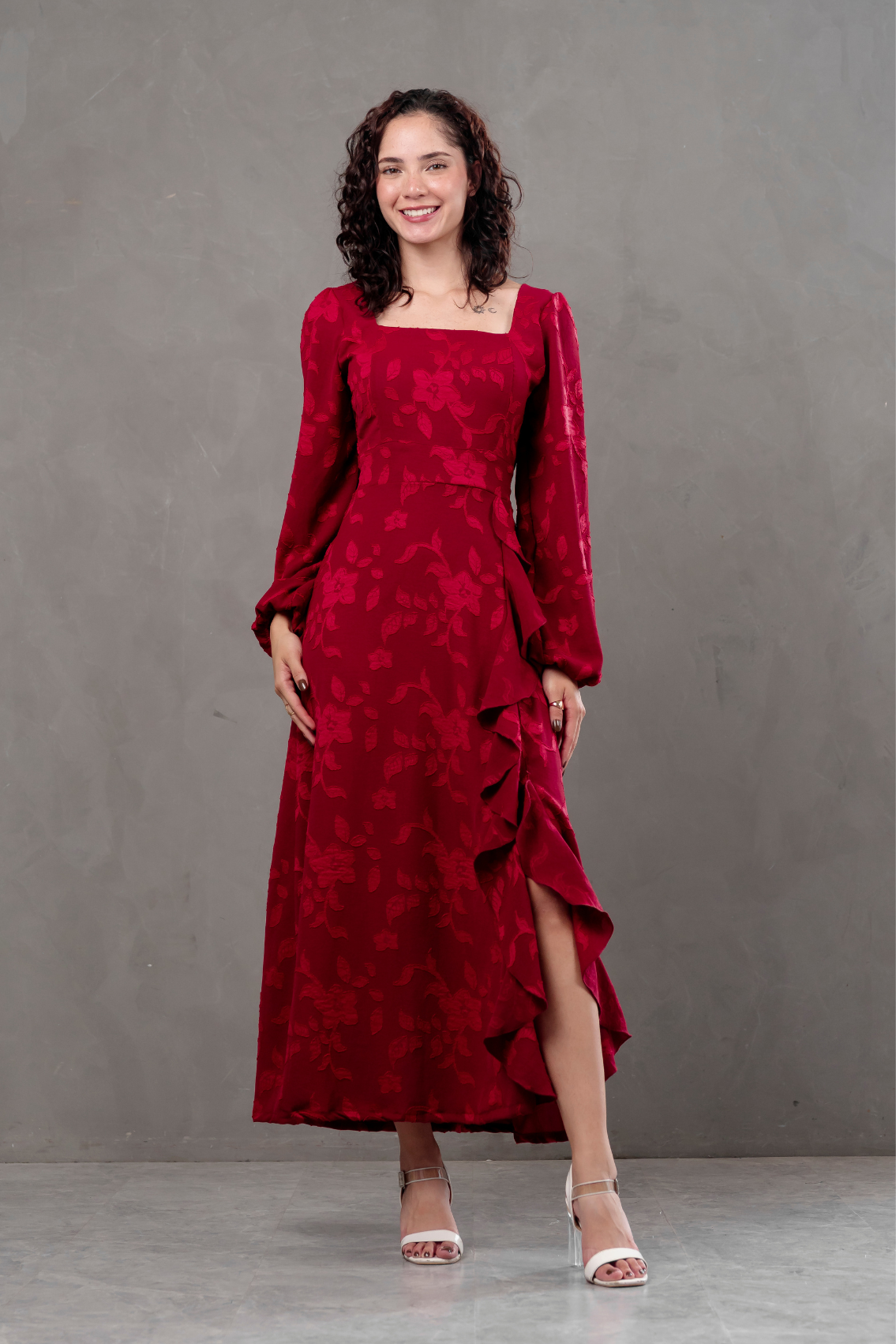 Maxivestido manga larga Agatha