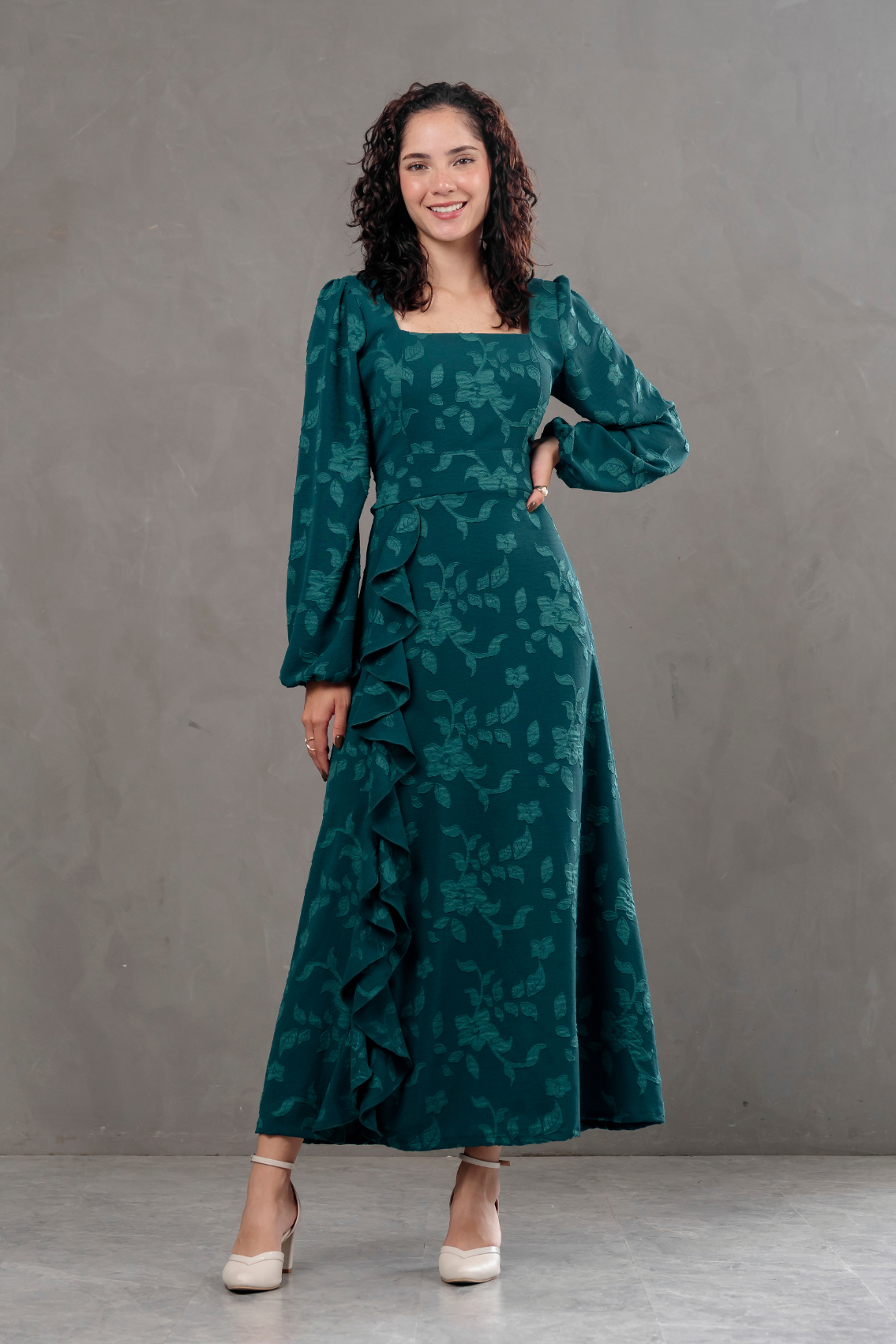 Maxivestido manga larga Agatha