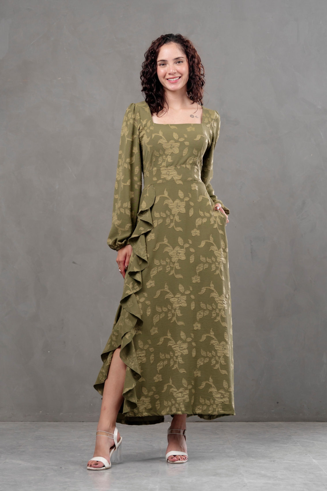 Maxivestido manga larga Agatha